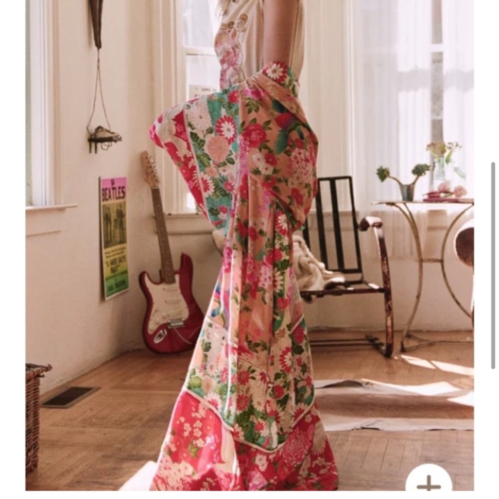 Spell & Gypsy Delilah kimono maxi bird red boho